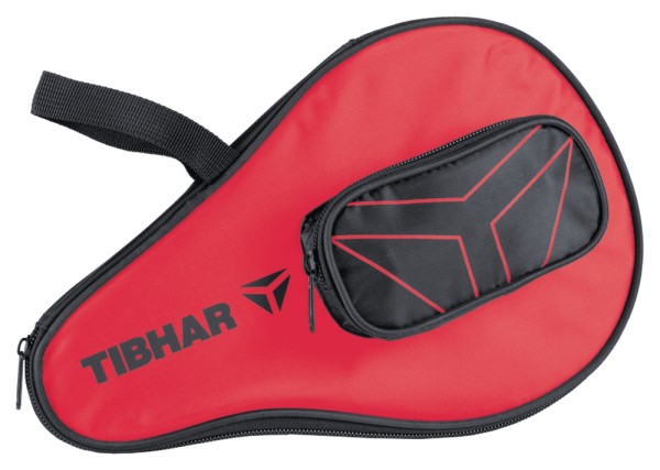 Tibhar Einzelhülle T-Logo rund mit Ballfach rot